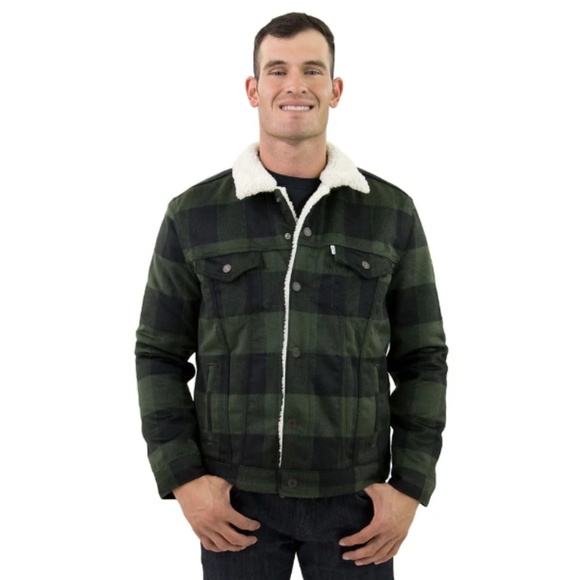 levis sherpa jacket green